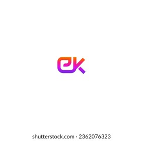 Letter EK, KE logo design template elements. Modern abstract digital alphabet letter logo.