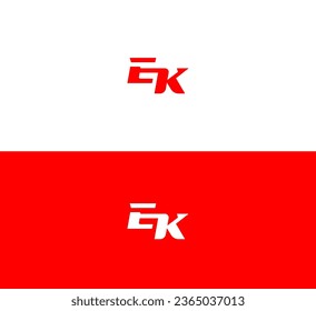 Letter EK, KE logo design template elements. Modern abstract digital alphabet letter logo.