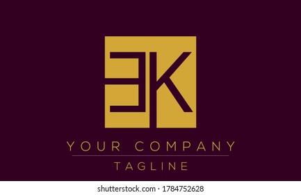 Letter EK Logo Design, Creative Modern Icon EK E K 
