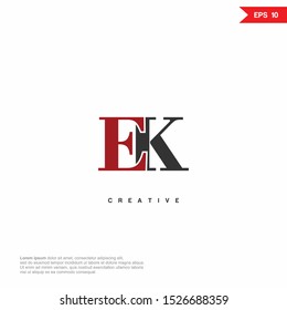 Letter EK luxury Logo icon monogram design. Vector graphic design template element.