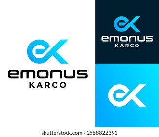 Letter EK monogram business company logo design.


