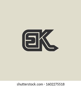 Letter EK pencil shape logo design. Link icon in flat style isolated on grey background. Graphic alphabet symbol for your corporate business identity, website, app, UI. Arts logo design inspiration.