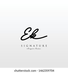Letter EK Signature Logo Template - Vector