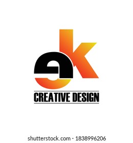 Letter EK simple logo design vector