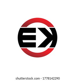 Letra EK diseño de icono de logotipo simple vector