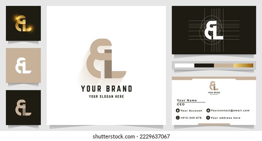 Letter EL or BL monogram logo with business card design
