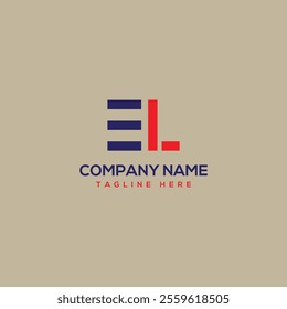 Letter EL Company's initial logo design concept with vector template
