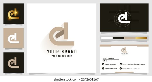 Letter eL or ed monogram logo with business card design