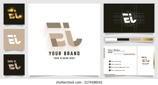 Letter EL or Ei monogram logo with business card design