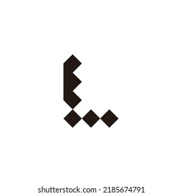 Letra EL LE E L cuadrado símbolo geométrico simple logo vector