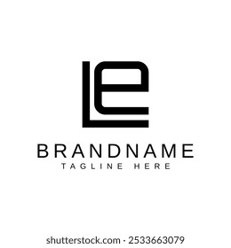 Letter EL or LE Monogram Logo, suitable for any business with EL orLE initials.