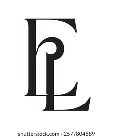 letter EL or LE vector logo design for luxury, fashion, jewelry, boutique, and startup