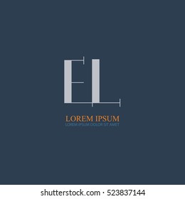 letter El linked logo design for company identity