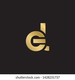 Letter el linked lowercase logo design template elements. Gold letter Isolated on black  background. Suitable for business, consulting group company.