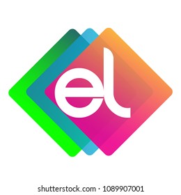 Letter EL logo with colorful geometric shape, letter combination logo design for creative industry, web, business and company.