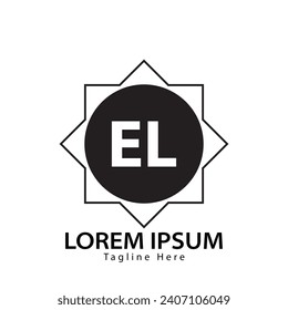 logotipo de la letra EL. Diseño del logotipo del EL ilustración vectorial para la empresa creativa, el sector empresarial, la industria