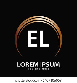 logotipo de la letra EL. Diseño del logotipo del EL ilustración vectorial para la empresa creativa, el sector empresarial, la industria