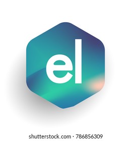 Letter EL logo in hexagon shape and colorful background, letter combination logo design for business and company identity.
