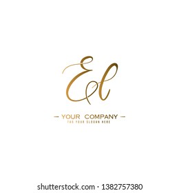 Letter El Logo. Initial Letter Design Vector Luxury Colors