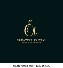 Letter El Logo. Initial Letter Design Vector Luxury Colors