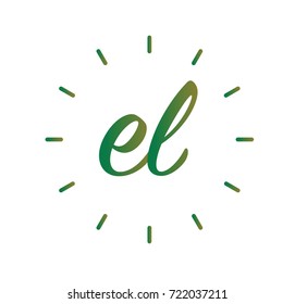 A Letter EL logo with llne element
