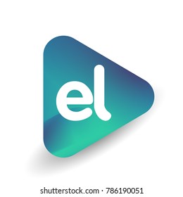 Letter EL logo in triangle shape and colorful background, letter combination logo design for business and company identity.
