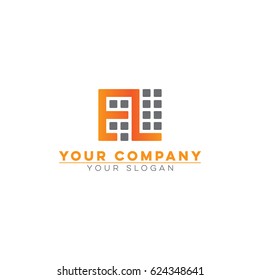 letter EL logo vector 