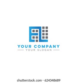 letter EL logo vector 
