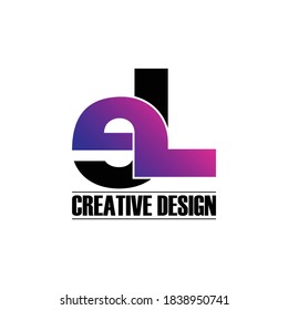 Letter EL simple logo design vector