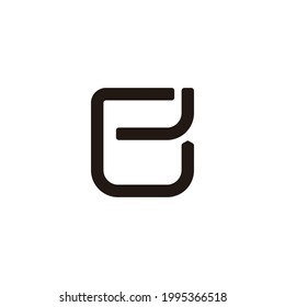 letter el simple square geometric line logo vector