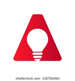 Letter A Electric Logo Combine With Electric Bulb Icon Vector Template. Light Bulb Logotype Sign Symbol