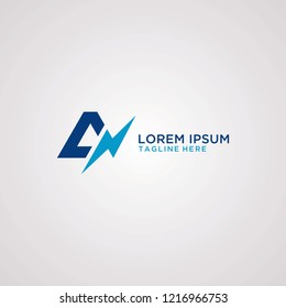 Letter A electric logo design