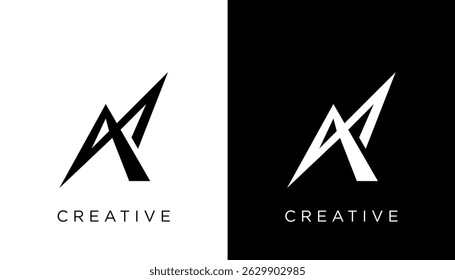 Letra A para el logotipo eléctrico Icono Vector editable