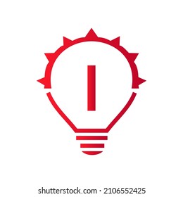 Letter I Electric Logo, Letter I With Light Bulb Vector Template. Eco Energy Power Electricity, Think Idea, Inspiration, Energy Recycle Concept