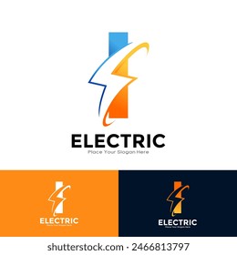 Letter I Electric Logo Vektorgrafik Design. Geeignet für Initial Lightning Bolt, Corporate, Technologie und Poster Illustrationssymbol