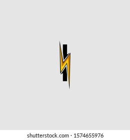 Letter I Electrical Bolt logo icon. Design concept Abstract techno thunder bolt  with letter I for corporate, technology, initial , community and more technology brand identity.