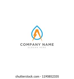 A letter with electrical Logo Template Design Vector, Emblem, Design Concept, Creative Symbol, Icon