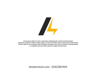 letter a electricity and lightning logo