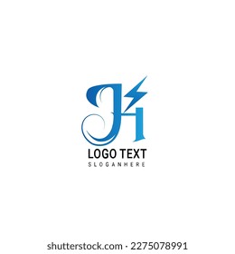 Letter electricity lightning logo icon design template elements