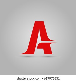 Letter A Elegant typographic red