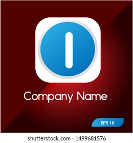 Letter I Element Design Logo Modern shape with an abstract red background