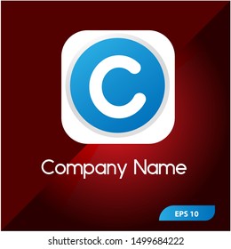 Letter A Element Design Logo Modern shape with an abstract red background