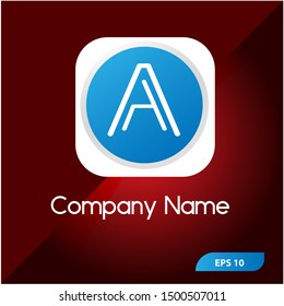 Letter A Element Design Logo Modern shape with an abstract red background