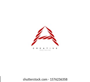 Letter A Elements Red Sharp Shapes Logotype