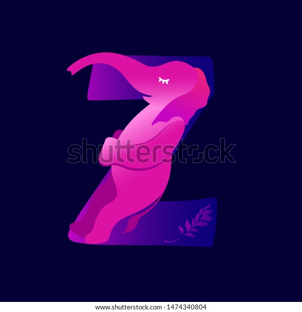 Letter Elephant Letter Style Elephants Fabulous Stock Vector Royalty Free 1474340804