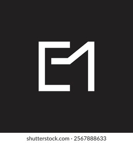 letter em abstract lineas simple logo vector 