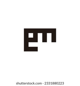 Letter em combination, square geometric symbol simple logo vector