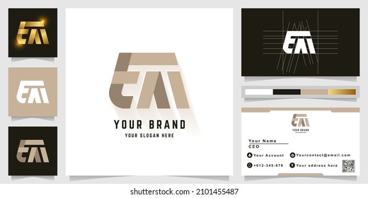 Letter EM or EAI monogram logo with business card design