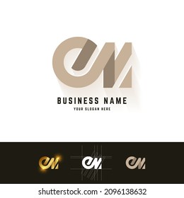 Buchstaben em oder eN-Monogramm-Logo mit Rasterdesign