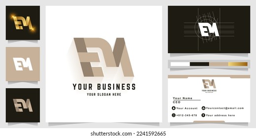 Letter EM or EN monogram logo with business card design